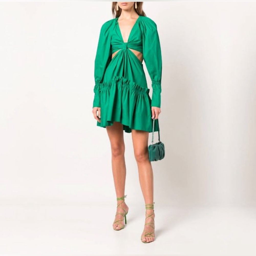 JASON WU green cotton cutout minidress, size small